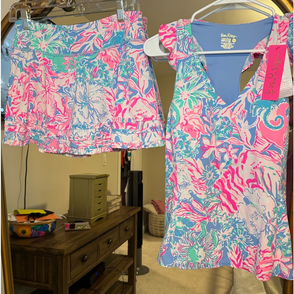 NWT Lilly Pulitzer UPF50 bra top and skort set